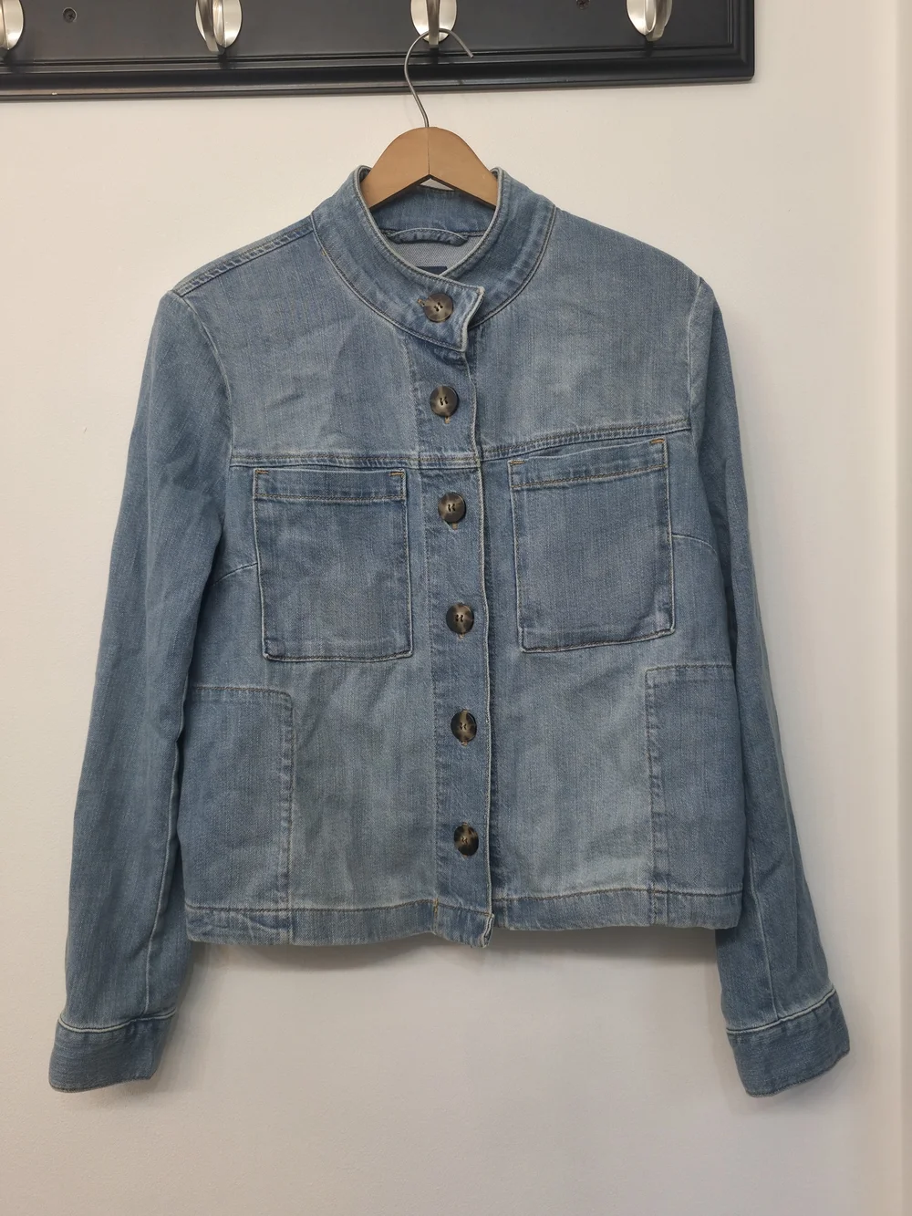 J. JILL Denim Light Wash Denim Button-Up Jacket